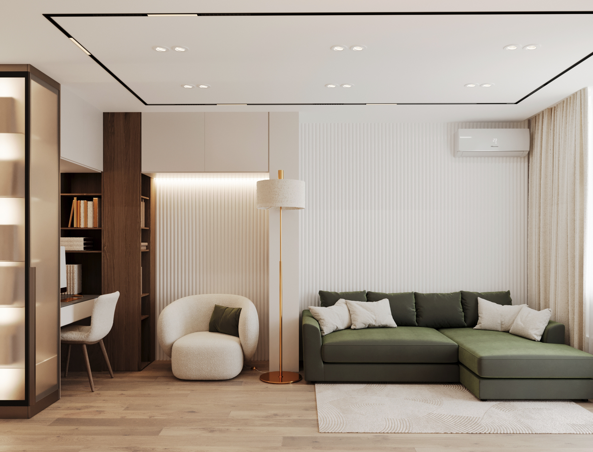Cozy minimalist interior of a 67 sq.m. apartment from Halfee
